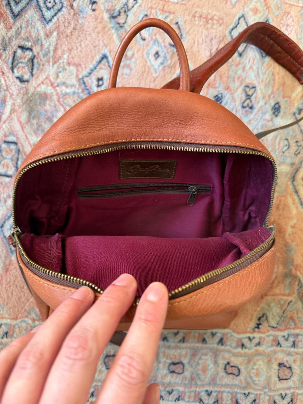 Beara Beara Leather Backpack - Brown - Picture 4 of 7